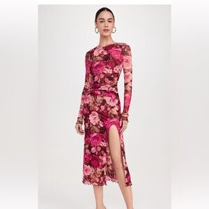 Free People Vibrant Floral Long Sleeve Dress